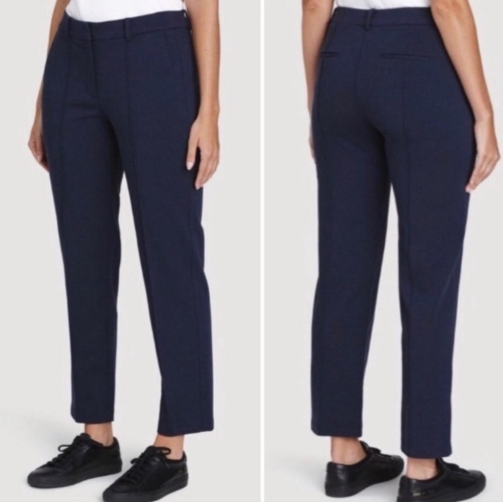 Kit And Ace Coastline Straight Leg Trouser Navy Tencel Cashmere Blend Pants Sz 4